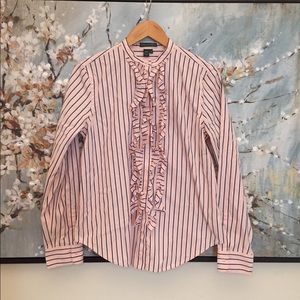 Ralph Lauren button up ruffles and stripes